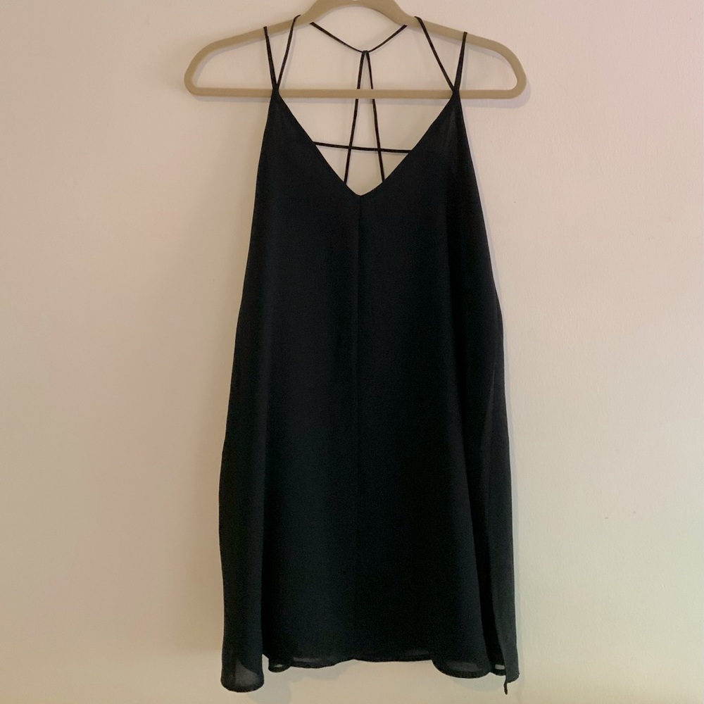 forever 21 black strappy mini dress